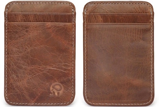 Porte-cartes fin en cuir lisse vintage - L’Héritage™