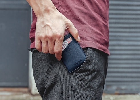 Porte-cartes en cuir véritable fin RFID - Le Secur™