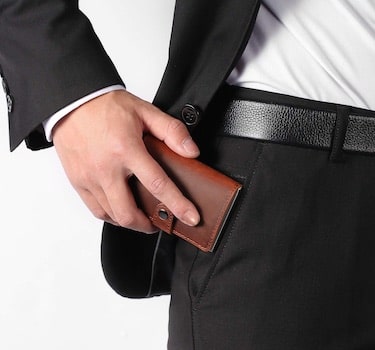 Porte-cartes en cuir et métal RFID - Le Secur™