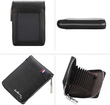 Porte-cartes en simili cuir à glissière - Le Classique™
