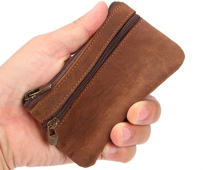 Porte-monnaie vintage en cuir avec porte-clés - L’Héritage™