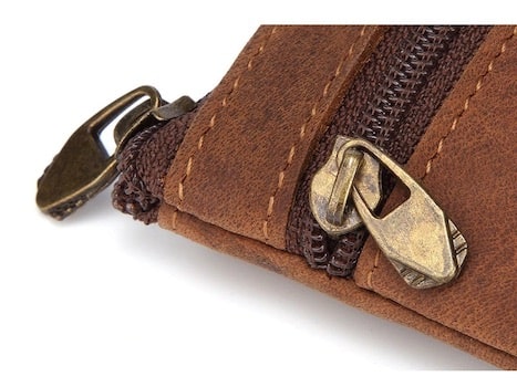 Porte-monnaie vintage en cuir avec porte-clés - L’Héritage™