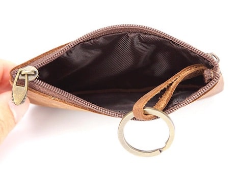 Porte-monnaie vintage en cuir avec porte-clés - L’Héritage™