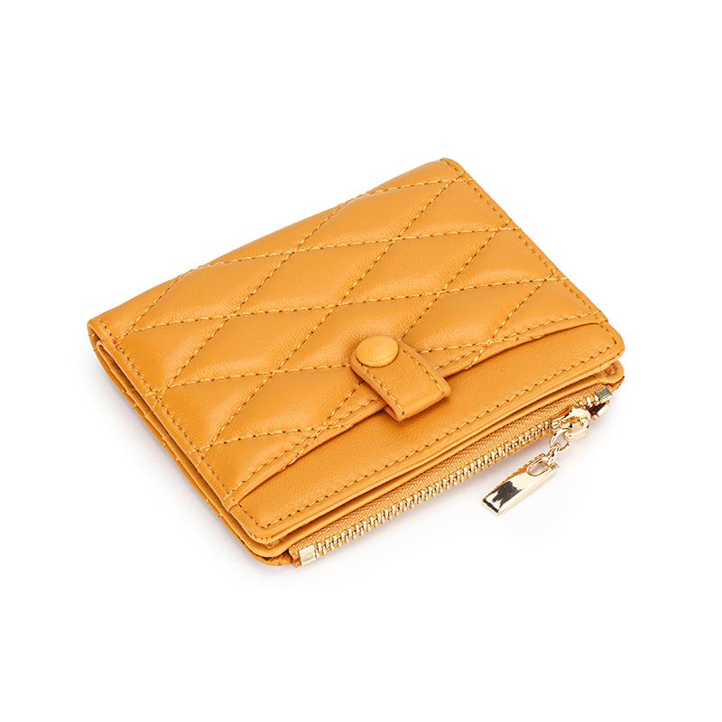 Portefeuille en cuir matelassé de luxe - Le Classique™ jaune