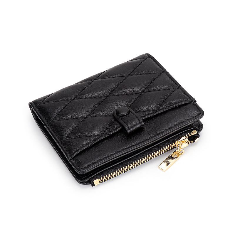 Portefeuille en cuir matelassé de luxe - Le Classique™ noir