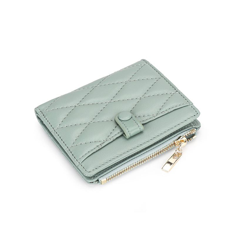 Portefeuille en cuir matelassé de luxe - Le Classique™ vert