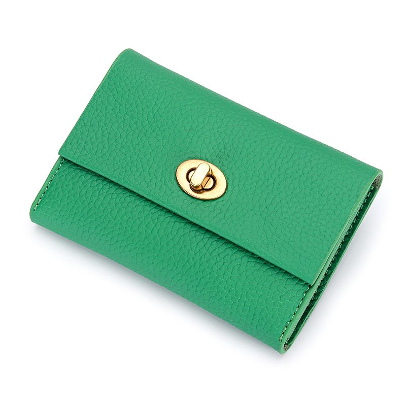 Portefeuille en cuir véritable grainé - Le Classique™ vert