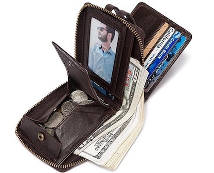 Portefeuille vintage en cuir lisse RFID - L’Héritage™