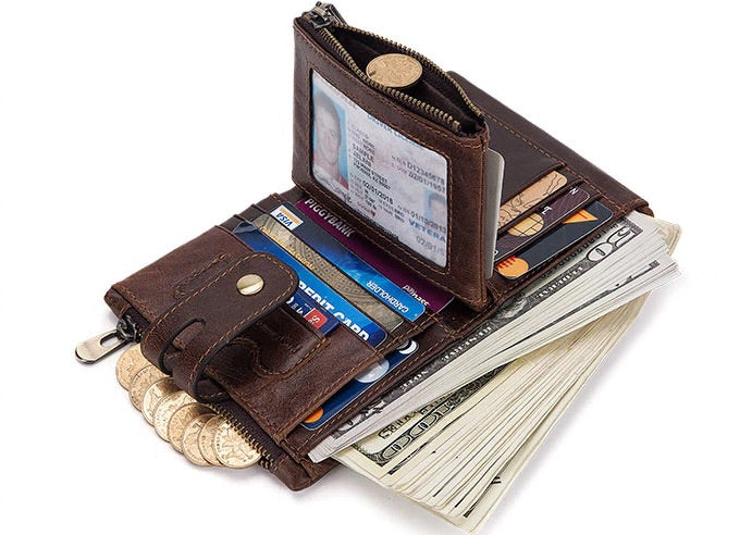 Portefeuille en cuir avec chaîne RFID - L’Héritage™