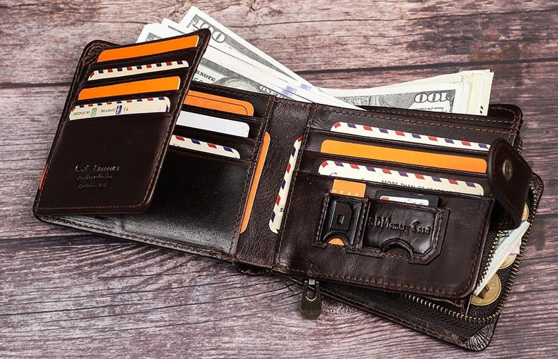 Portefeuille en cuir lisse RFID - L’Absolu™