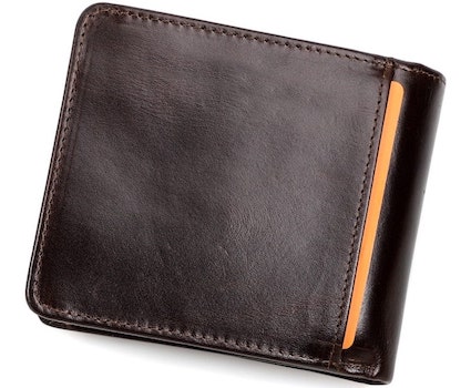 Portefeuille en cuir lisse RFID - L’Absolu™