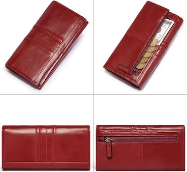 Portefeuille en cuir couleur unie RFID - L’Absolu™