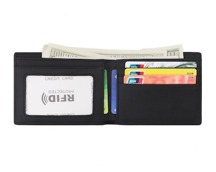 Portefeuille en cuir carbone RFID - Le Classique™