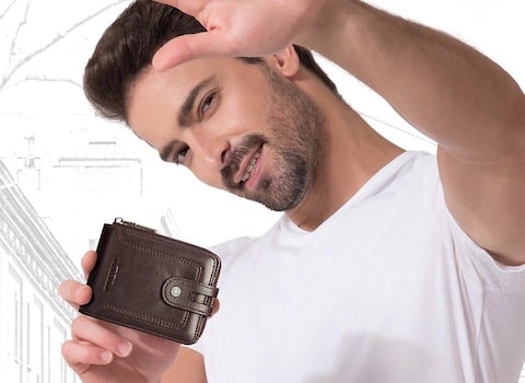 Portefeuille vintage en cuir lisse RFID - L’Héritage™