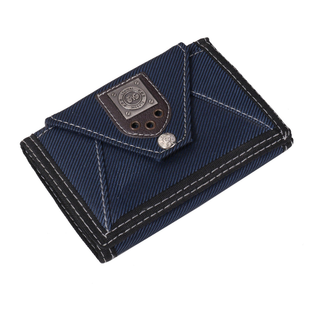 Porte monnaie en tissu avec écusson en métal - Le Classique™ bleu