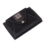 Porte monnaie en tissu avec écusson en métal - L’unique™ noir
