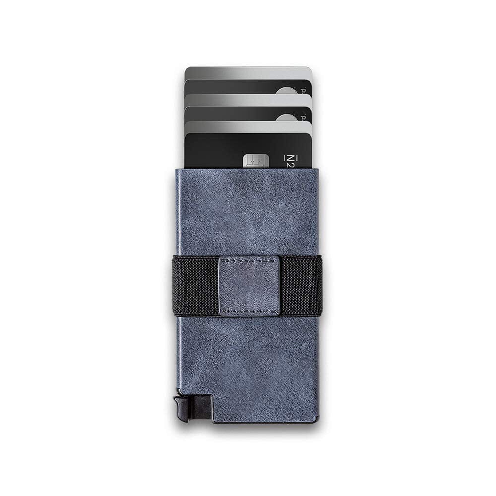 Porte-cartes en cuir RFID - Le Classique™ bleu