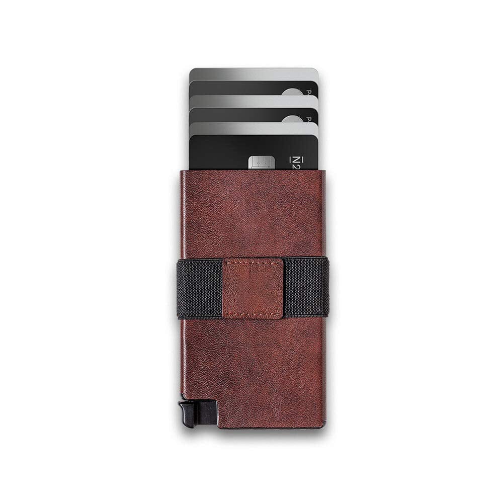 Porte-cartes en cuir RFID - Le Classique™ café