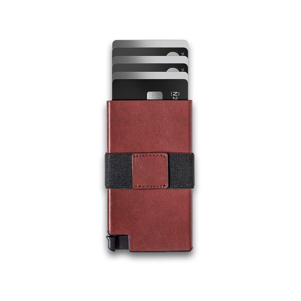 Porte-cartes en cuir RFID - Le Classique™ rouge