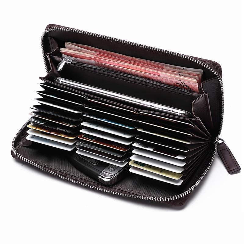 Porte-cartes en cuir - Bison Denim - Le Classique™