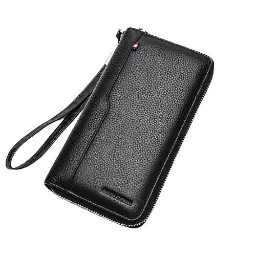Porte-cartes en cuir - Bison Denim - L’absolu™ noir