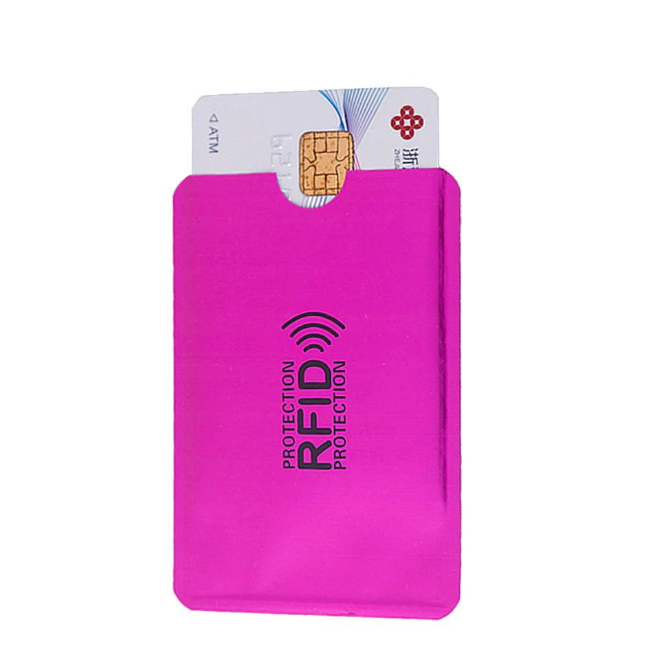 Porte-cartes RFID en métal plastifié - Le Secur™ rose