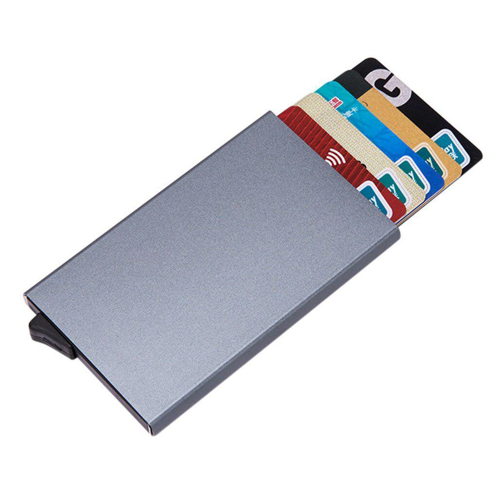 Porte-cartes en métal automatique RFID - Le Secur™ gris
