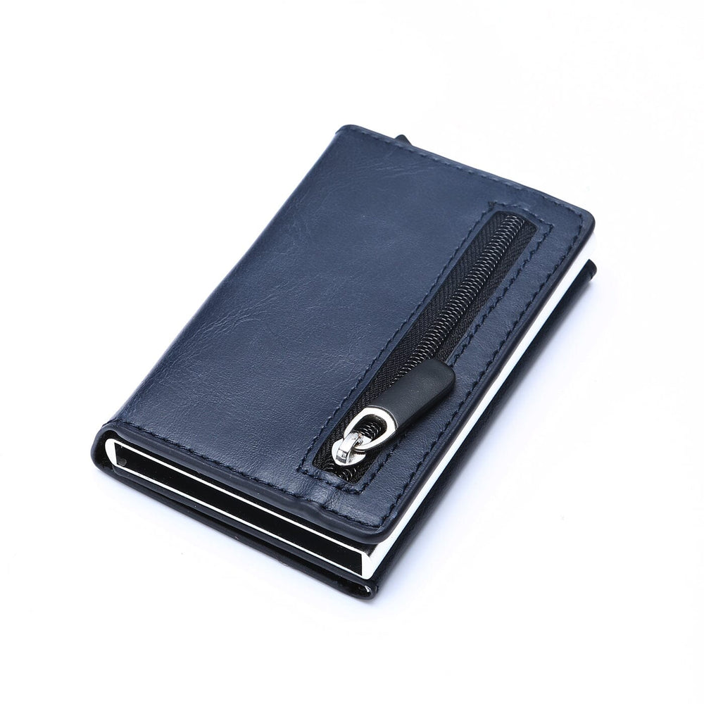 Porte-cartes avec poche zippée RFID - Le Secur™ bleu