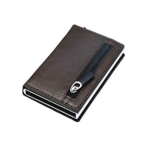 Porte-cartes avec poche zippée RFID - Le Secur™ café