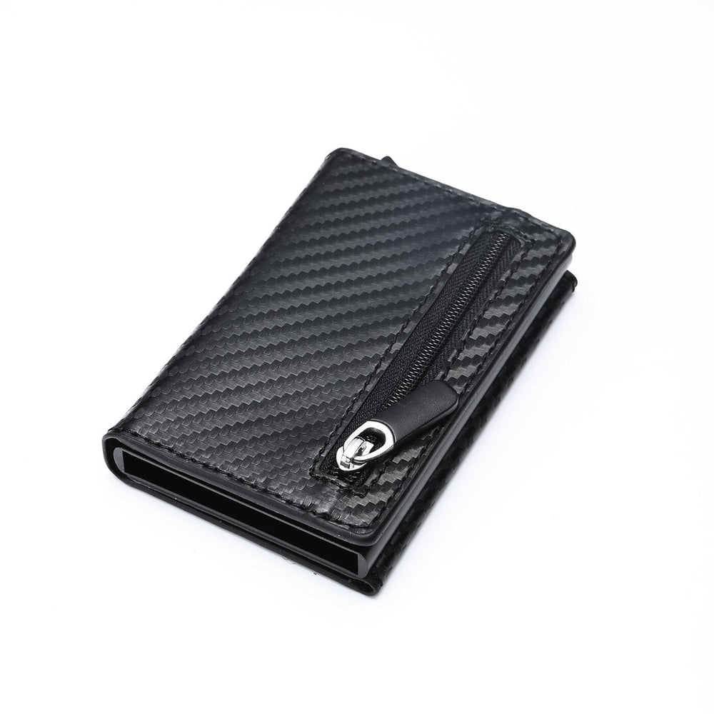 Porte-cartes avec poche zippée RFID - Le Secur™ carbone