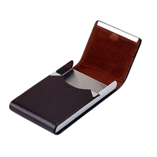 Porte-cartes compact en simili cuir et métal - Le Classique™