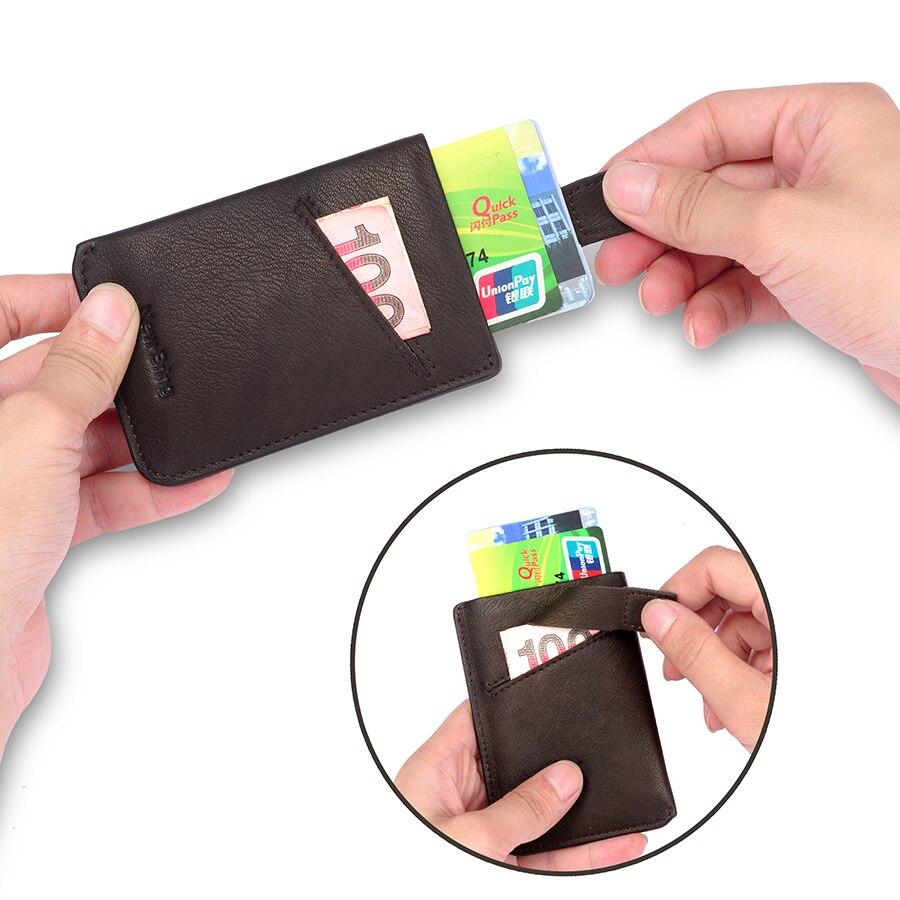 Porte-cartes en cuir véritable fin RFID - Le Secur™