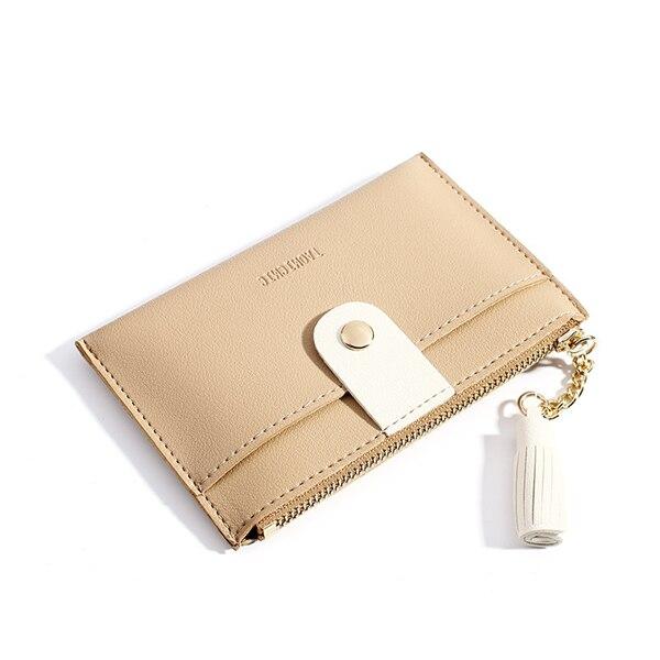 Portefeuille en simili cuir fin avec pendentif - Le Classique™ beige