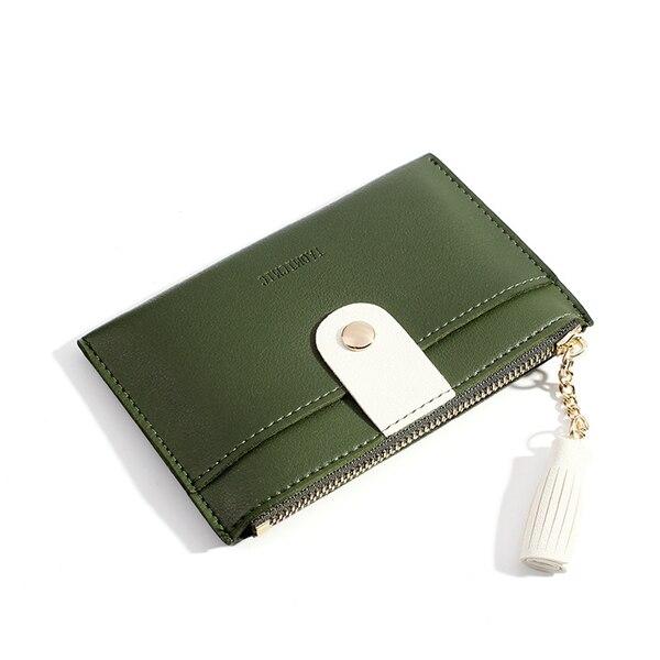 Portefeuille en simili cuir fin avec pendentif - Le Classique™ vert