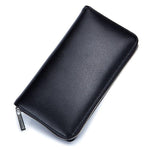 Porte-cartes long en cuir à glissière RFID - Le secur™ noir