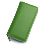 Porte-cartes long en cuir à glissière RFID - Le secur™ vert