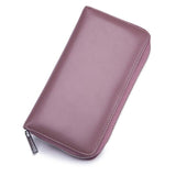 Porte-cartes long en cuir à glissière RFID - Le secur™ violet
