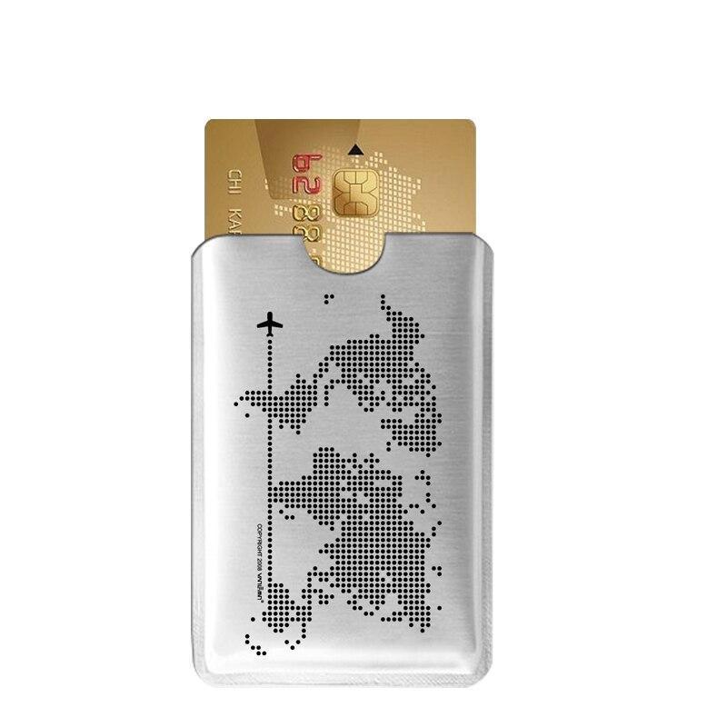 Porte-cartes fin avec imprimé carte du monde RFID - Le Secur™ blanc