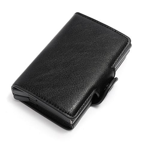 Porte-cartes double en métal RFID - Le Secur™ noir