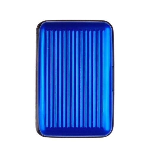 Porte-cartes en métal rigide RFID - Le Classique™ bleu