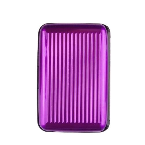 Porte-cartes en métal rigide RFID - Le Classique™ violet