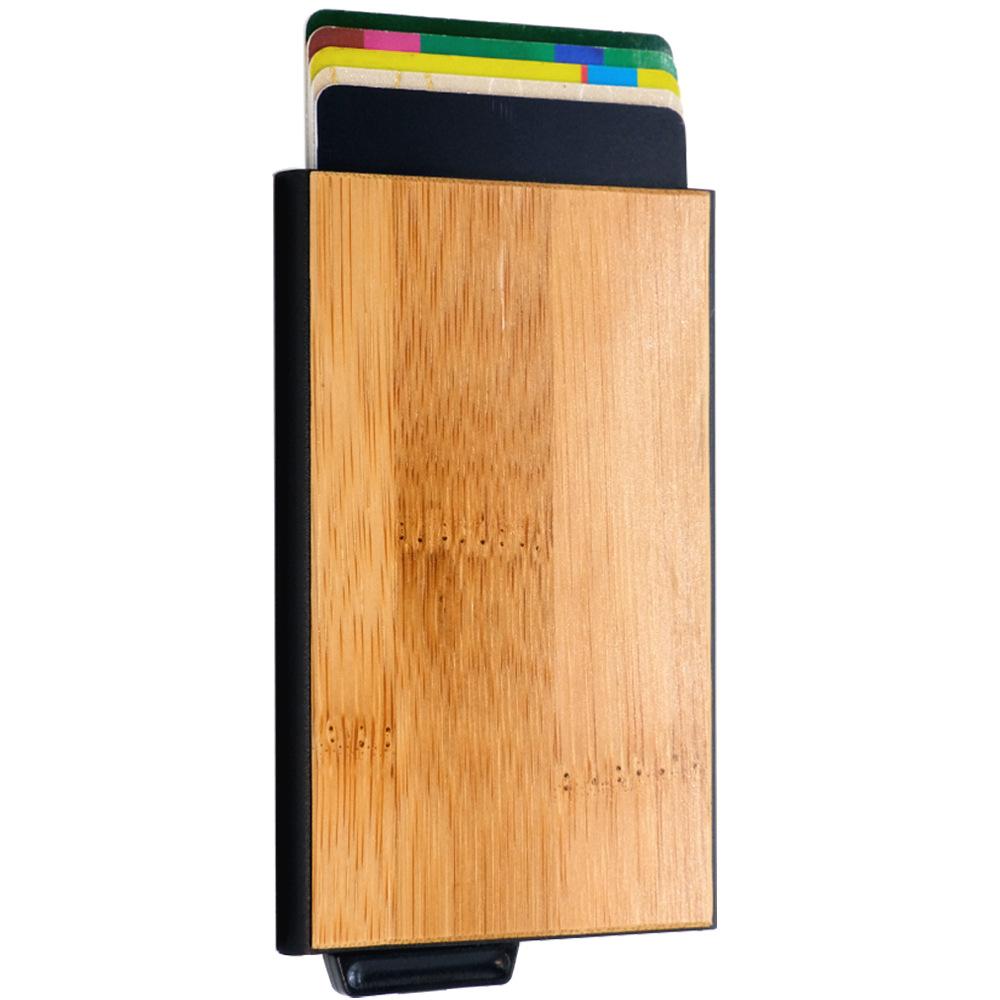 Porte-cartes en bois et métal automatique - Le Classique™ bambou