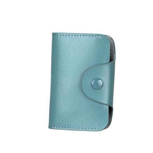 Porte-cartes en cuir véritable couleur unie - Le Classique™ celadon