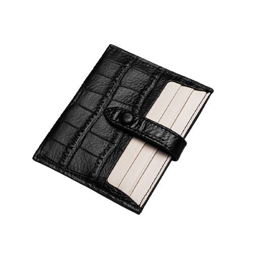 Porte-cartes en cuir fin crocodile - L’absolu™ blanc