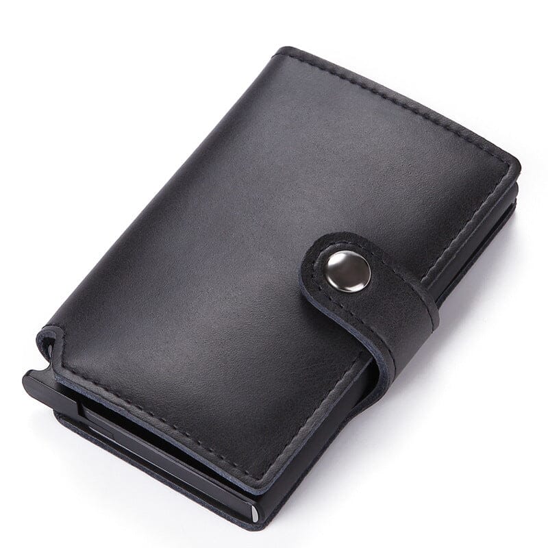 Porte-cartes en cuir et métal RFID - Le Secur™
