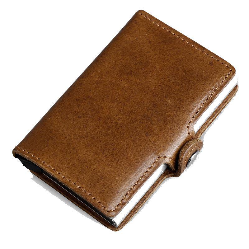 Porte-cartes en cuir lisse RFID - Le Secur™ 3