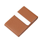 Porte-cartes compact en simili cuir et métal - Le rock™ brun