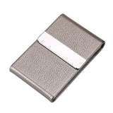 Porte-cartes compact en simili cuir et métal - Le rock™ gris