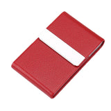 Porte-cartes compact en simili cuir et métal - Le rock™ rouge