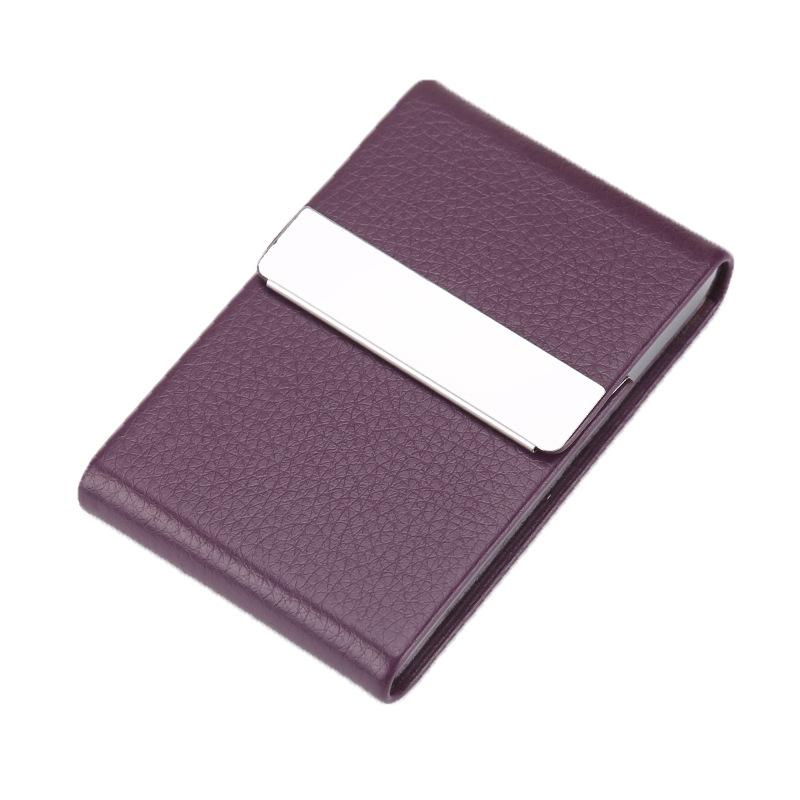 Porte-cartes compact en simili cuir et métal - Le Classique™ violet